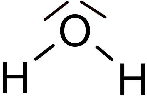 Chemische Valenzstrichformel f&uuml;r Wasser